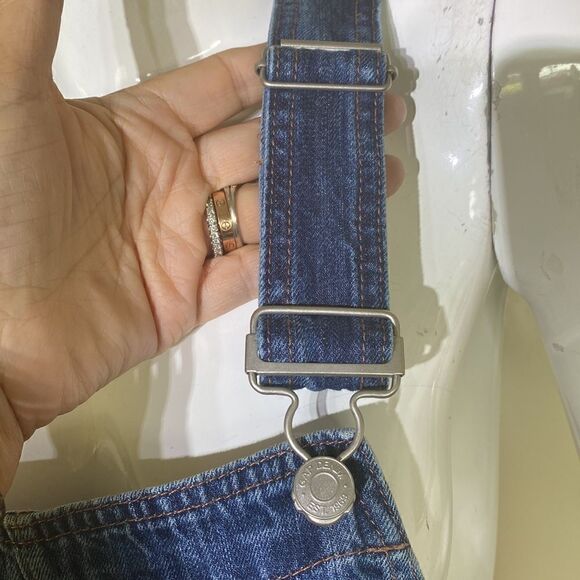 Gap Slouchy Cropped Denim Overalls Size Small - Picture 8 of 13